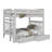 Tena Solid Wood Standard Bunk Beds Full over Full with 4 Step Ladder and 2 Under-Bed Drawers, Gray-864569201-917303153
