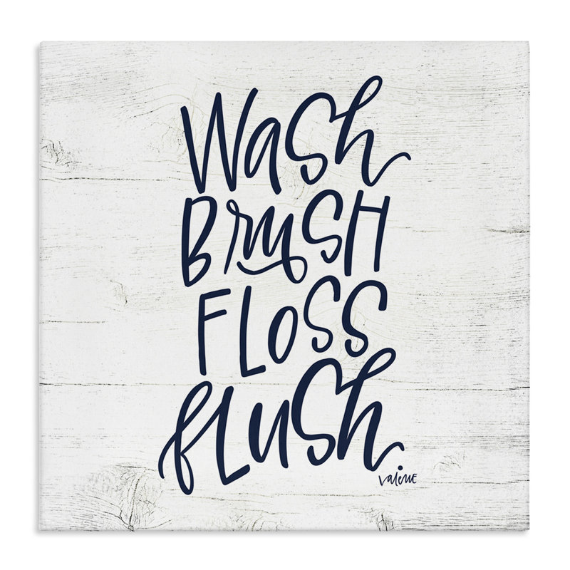 «Rustic Bathroom Rules», art mural sur toile par Valerie Weiners, H 36 po x l 36 po