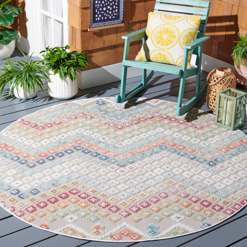 Tapis intérieur / extérieur Edgeworth Performance Chevron, Rond 6 pi