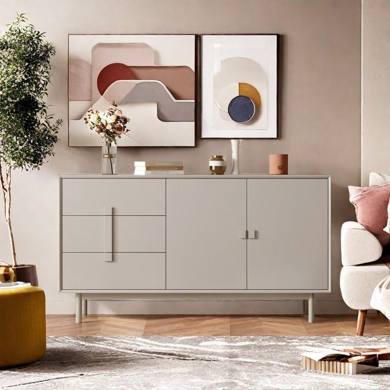 Buffet décoratif minimaliste français, Gris