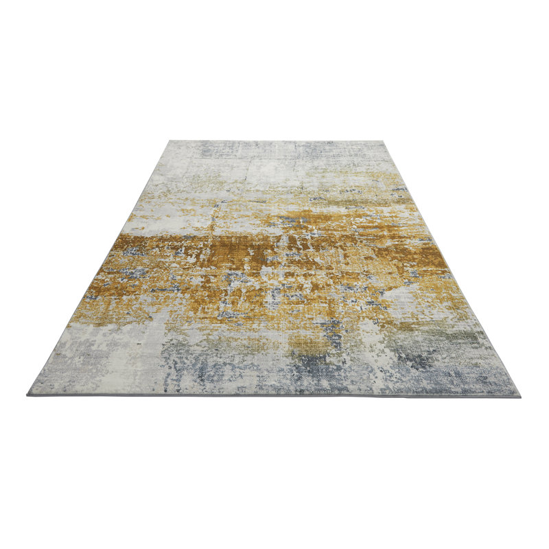 Lux Abstract Ultra soft Stain Guarded Gold Area Rug, Rectangle 200 x 290cm