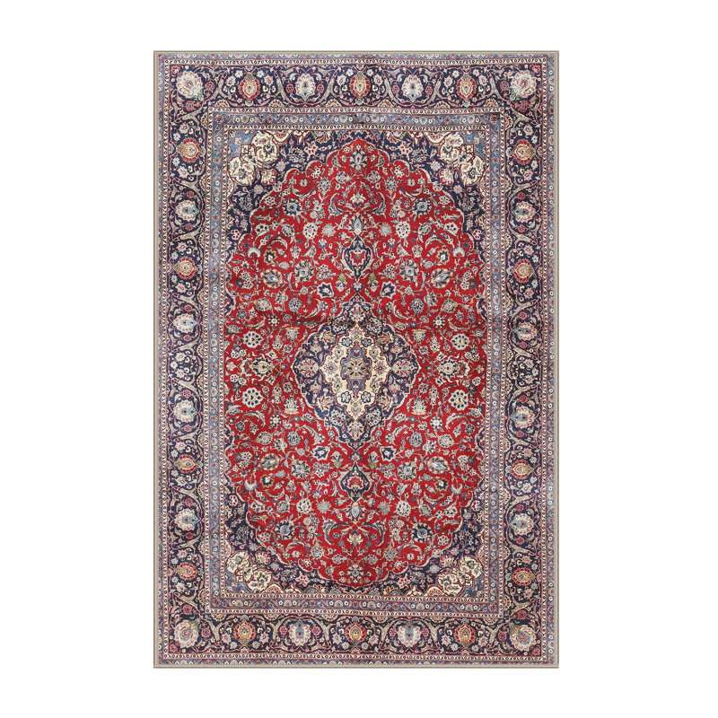 Tapis traditionnel rouge / noir Giasa, Rectangle 2 pi x 5 pi