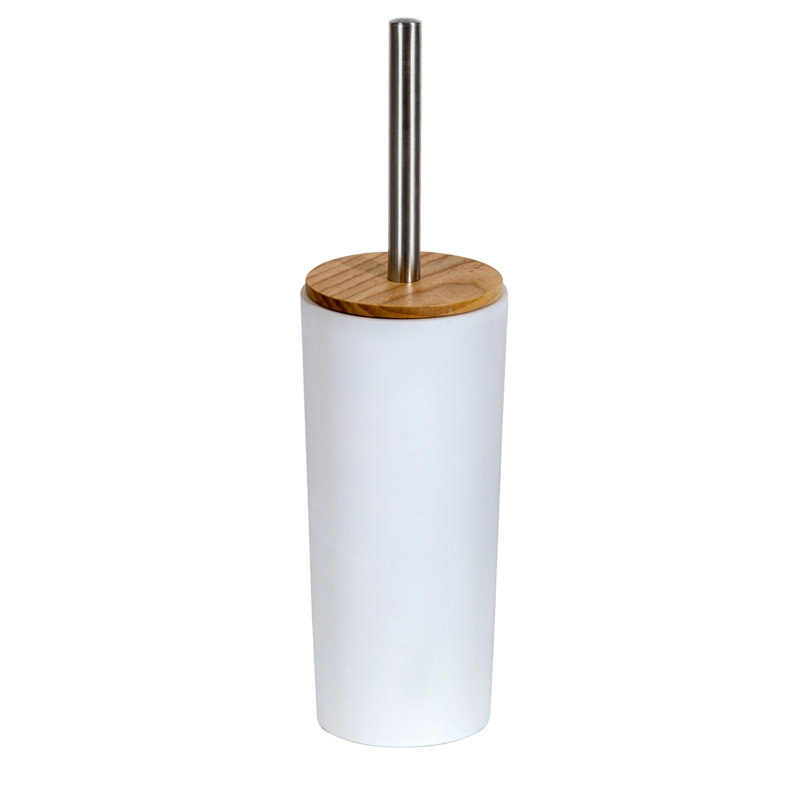 Richae Black Toilet Brush & Holder, White