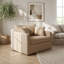 Fauteuil d'appoint large et rembourré de performance de style campagnard avec pieds en métal durables, fauteuil de lecture en chenille douce de qualité supérieure avec deux traversins inclus,