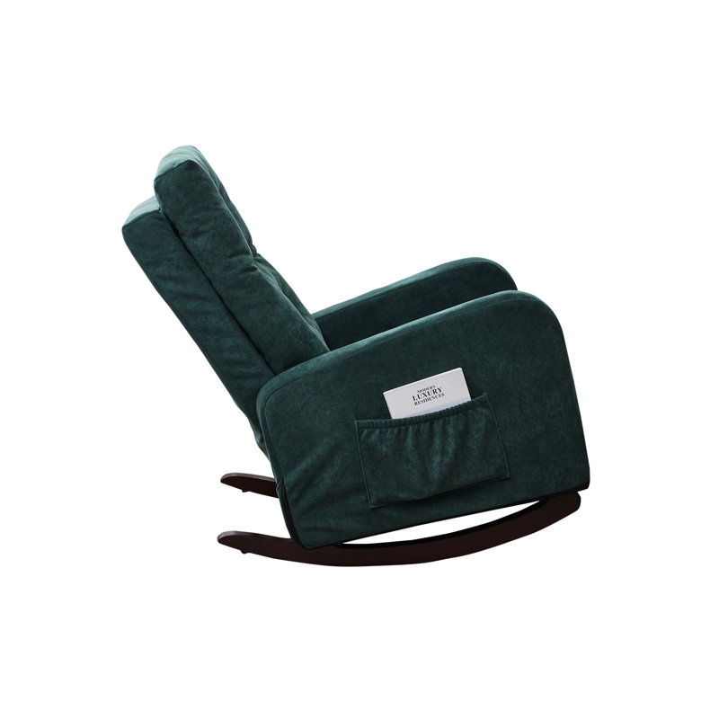 Chaise berçante rembourrée capitonnée Faymon, Vert