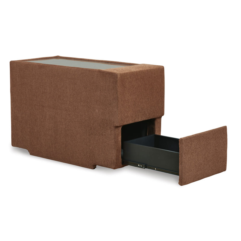 Braintree 3-Piece Sectional With Storage Console, Brown Polyester