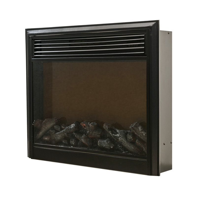 Foyer de télévision avec miroir en acrylique, effet de flamme réaliste, 2 couleurs dynamiques, réglages de luminosité, commandes intelligentes pour le confort, salon idéal, jardin, balcon, style américain, noir, 26,62 po