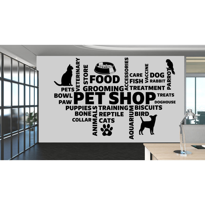 Animalerie décoration murale animaux autocollant mural chat chat entreprise ouvrier animalerie décoration de bureau animaux autocollants murale cadeau unique 477RS