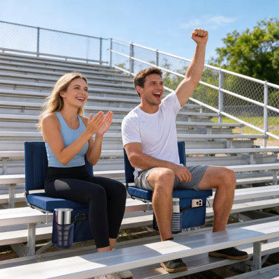 17.3" Portable Folding 400 lbs Capacity Cushioned Stadium Seat