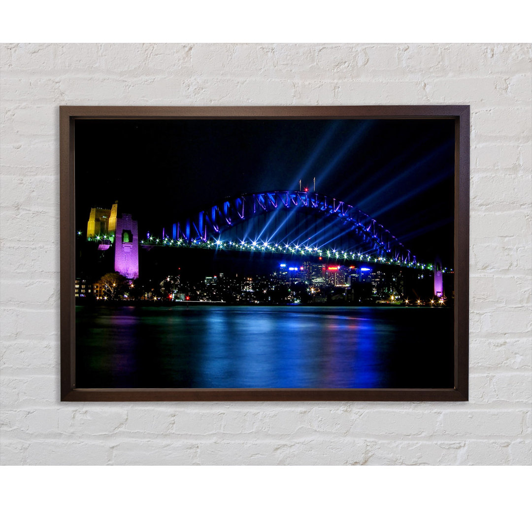 Sydney Harbour Bridge Blue Light - Einzelner Bilderrahmen Kunstdrucke auf Leinwand