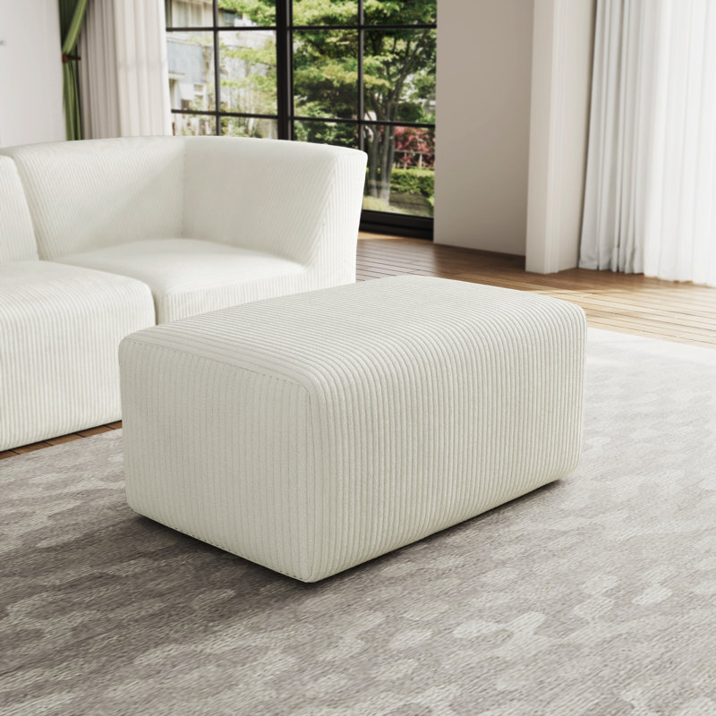 Berlare 90.9Cm Wide Rectangle Standard Ottoman, Beige