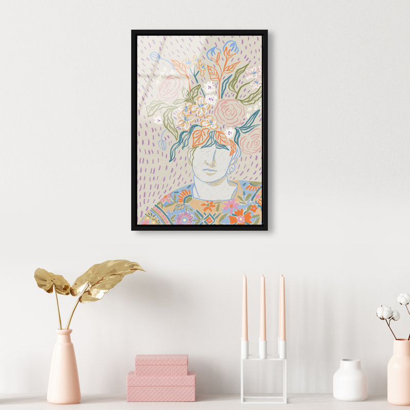 Flourishing Print by Oliver Gal, 31"H x 21"W, Black Floater Frame