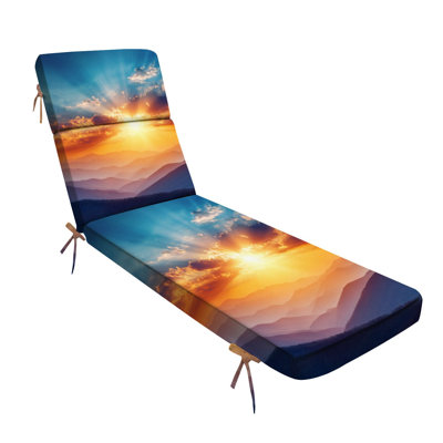  Coussin de patio pour l'extérieur 3 po Magnifique coussin de chaise longue résistant à l'eau Haleakala Maui