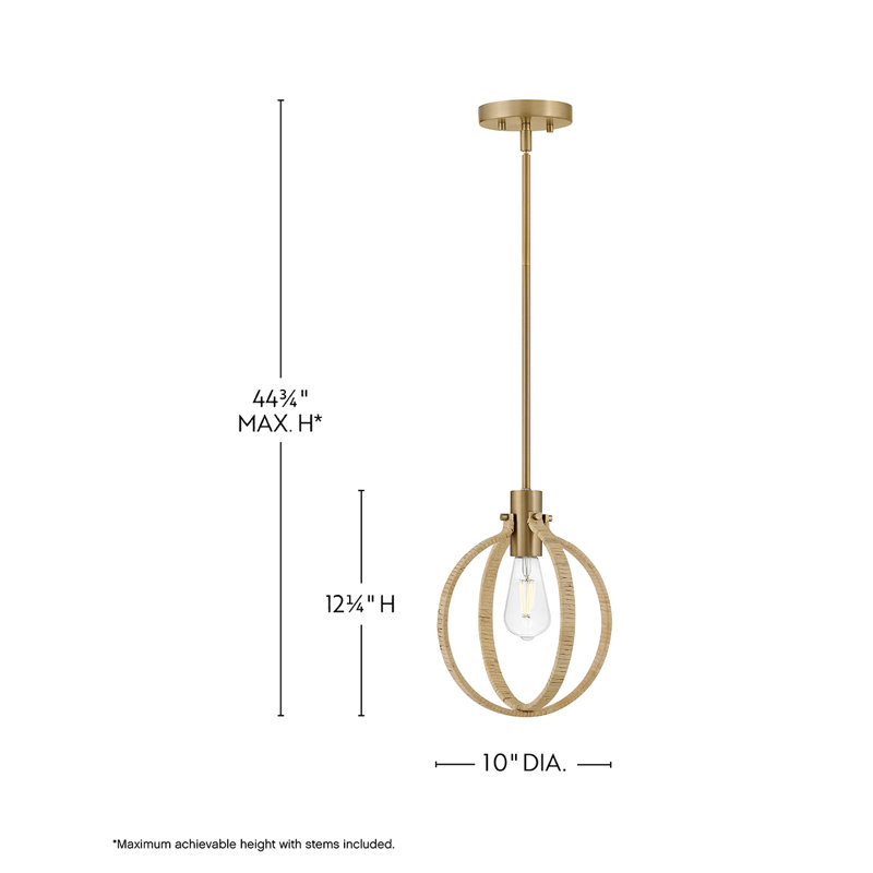 Luminaire suspendu en rotin 1 lumière Fallon
