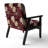 Cobalt Blue Scrollwork Swirls Victorian Pattern II - Upholstered Floral Accent Chair-1244380981