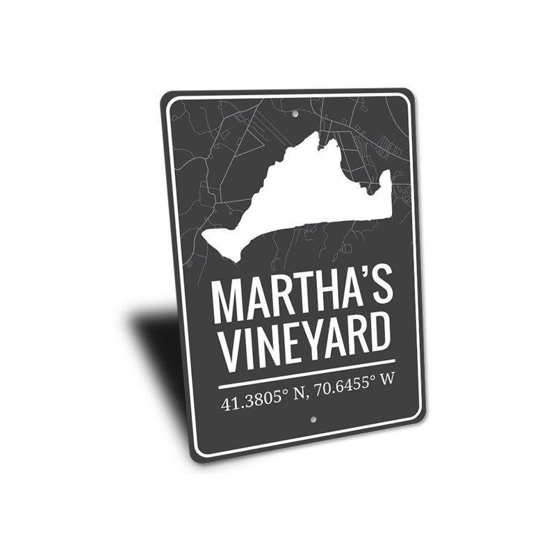 Plaque en aluminium Marthas Vineyard, H 18 po x l 12 po x P 0,06 po
