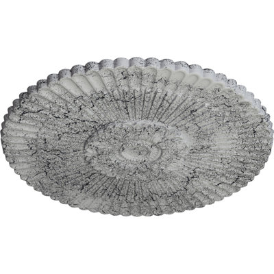 Endurathane Nexus Ceiling Medallion, 41"OD x 1 5/8"P Fits Canopies up to 7 1/4"), Hand-Painted Ultra Pure White Crackle Finish