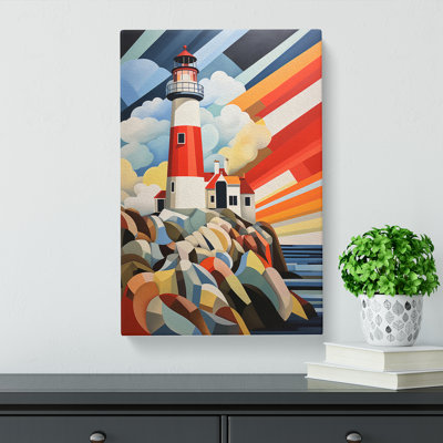 Lighthouse Constructivism - Wrapped Canvas Print