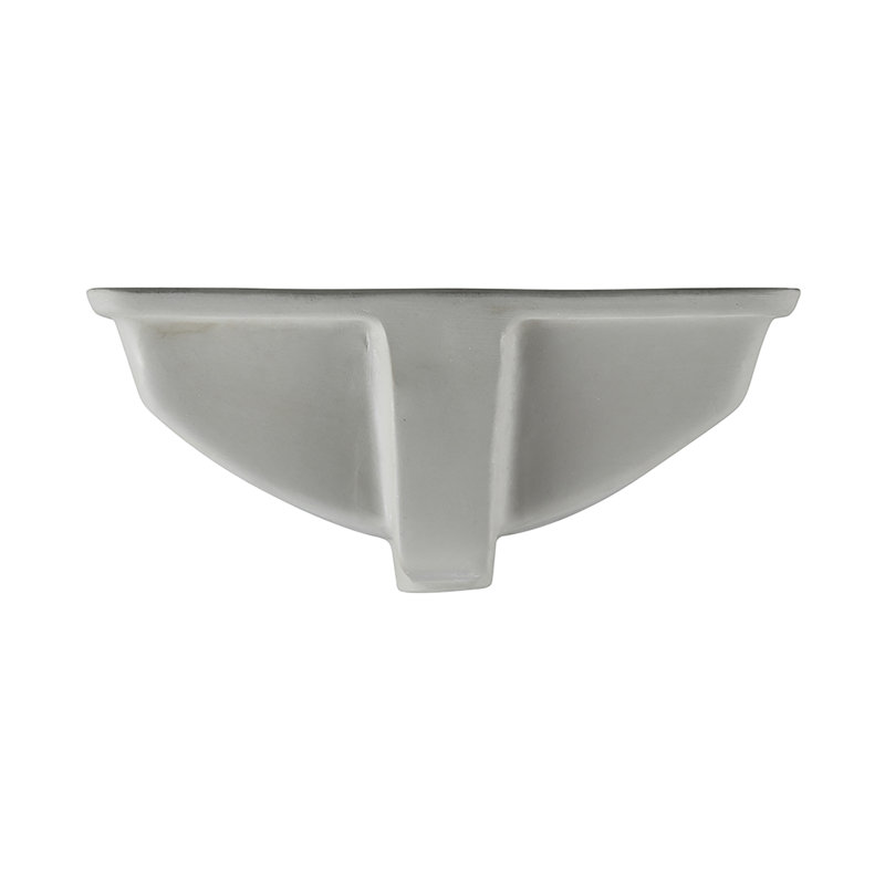 Glossy White Ceramic Rectangular Undermount Bathroom Sink