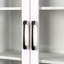 Armoire de rangement H 70,87 po avec 4 tablettes coulissantes et 2 portes vitrées - Armoire garde-manger multifonctionnelle moderne pour la cuisine, le salon ou la salle à manger-915705589