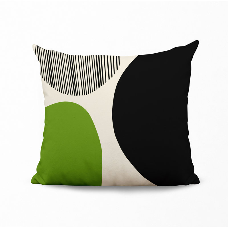 Jeté carré / extérieur en polyester Chamu, L 19 po x H 19 po, Chartreuse