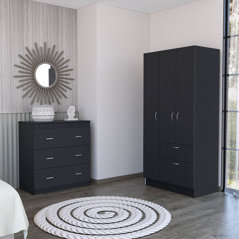 Ensemble de chambre à coucher, armoire et tiroir Turner