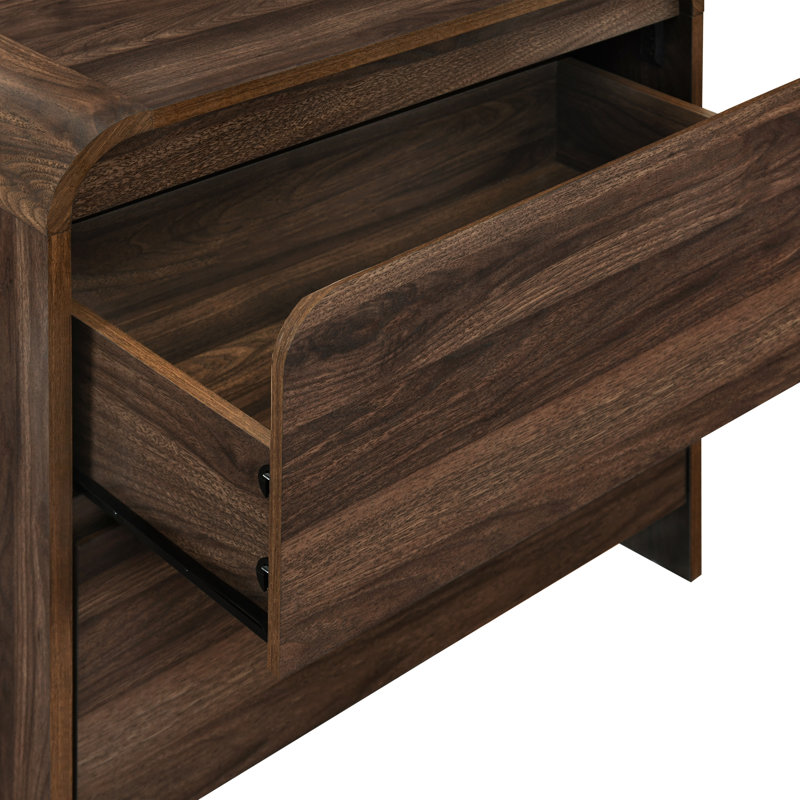 Donovan 1-Drawer Manufactured Wood End Table, 26" H x 24" W x 15.7" D, Brown