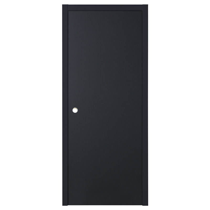 Porte intérieure moderne laminée noire douce Glam G-Pro 001 36 po x 80 po, 36 po x 80 po, Noir doux