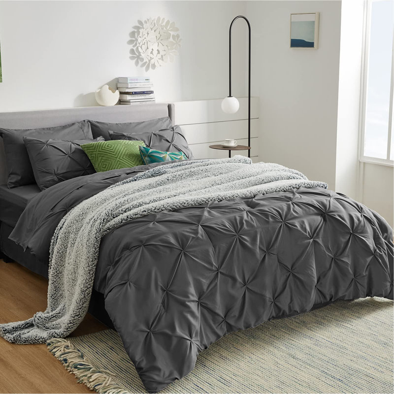 Polyester Percale Comforter, Dark Gray