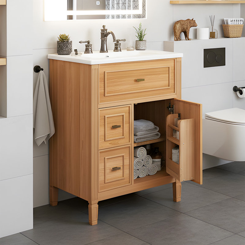 24" Bathroom Vanity Cabinet With Sink, Wood