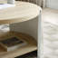 Table basse de salon 31 po - 2 meubles rustiques ronds en bois rustique avec tablette de rangement pour la maison