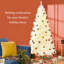 7.5-foot Artificial Tree, 500 Warm , 1346 Tips, White, Space For Decorations And Ornaments White Lights, Stable Construction