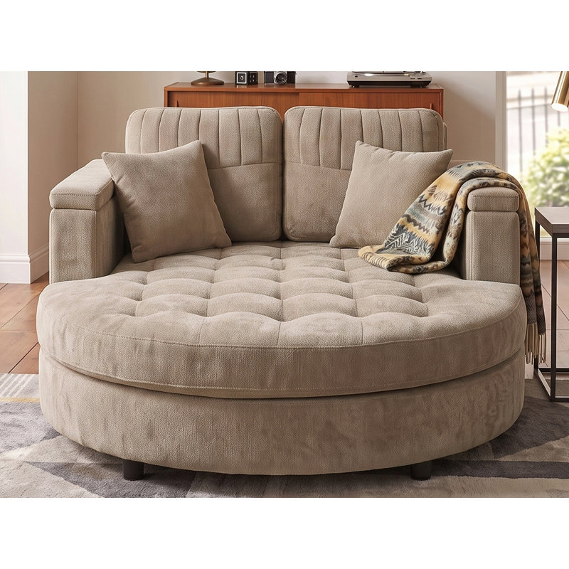 Chaise longue d'intérieur surdimensionnée 55 po, Brun