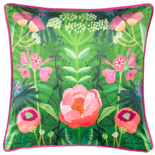 Spring Blooms Floral Square Cushion Cover