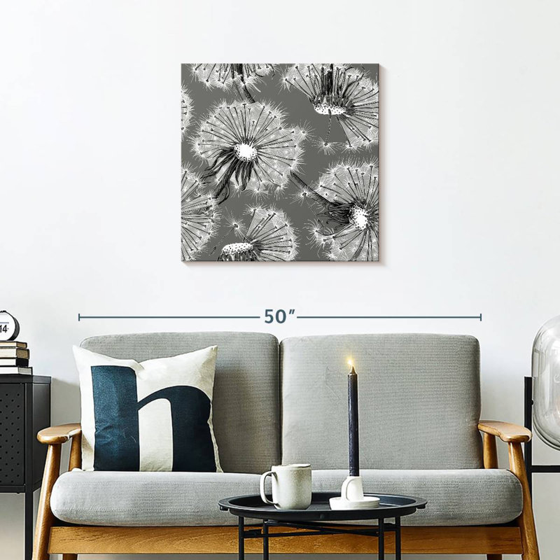 Fleurs de pissenlit, H 24 po x l 24 po