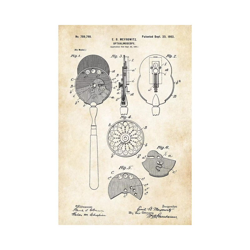 Doctor Opthalmoscope by Patent77 - Wrapped Canvas Gallery-Wrapped Canvas Giclée, 66.04 cm H x 45.72 cm W x 3.175 cm D