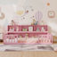 Lit double sur pied Montessori avec étagères de rangement et barrière de sécurité-62097398-62097397