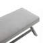 Double banc Comfort recouvert de tissu de velours, tabouret avec pieds élégants en X, coussin confortable avec passepoil, velours gris clair-912649841