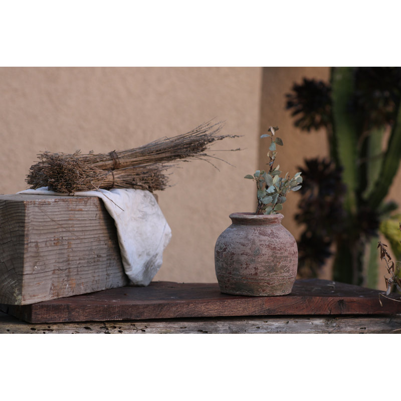 Pot de fleurs en argile avec relique, petit pot - Intérieur/Extérieur