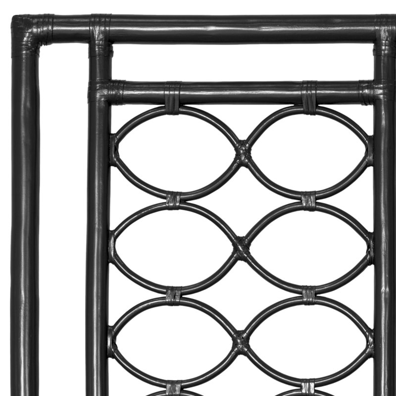 Infinity Wicker/Rattan Open-Frame Headboard, Black, Twin