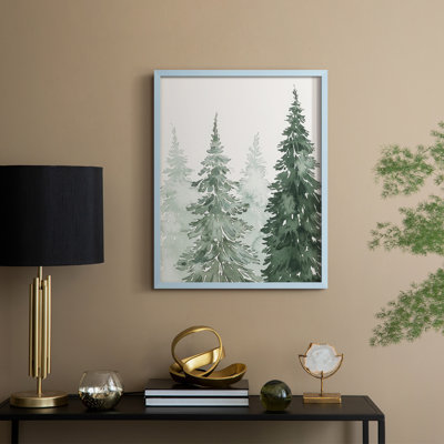 «Winter Washed Coppice I», reproduction encadrée - bois massif