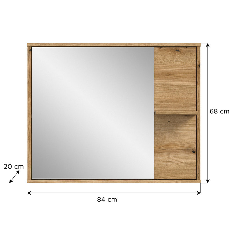 Zeno Rectangle Wall Mirror with Shelves
