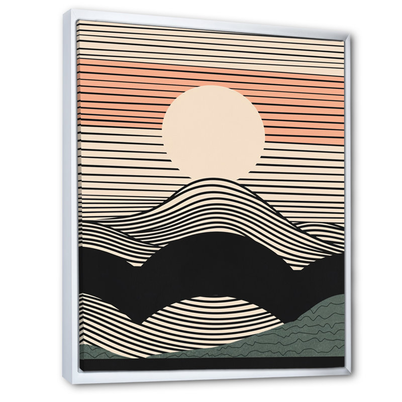 Simple Horizon II sur toile, H 40 po x l 30 po x P 1,5 po, Cadre flottant blanc