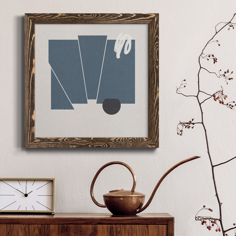 Toile encadrée en feutre bleu de qualité supérieure - prête à être accrochée, Brun, H 35,5 po x l 35,5 po x P 1,5 po