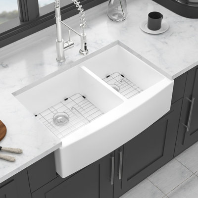 33" Ceramic White Sink - To Corrosion Buildup 33 Inch Smooth Surface