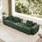 Luxury Velvet Green 3-seat Sectionals, No Assembly, Modern Design