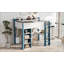 Lit mezzanine double avec tablettes de rangement intégrées