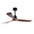 52 Inch Modern Ceiling Fan with LED Light, Remote Control and Reversible DC Motor - 3 Color Dimmable Lighting, 3 ABS Blades, Quiet Operation - Black and Dark Walnut Finish