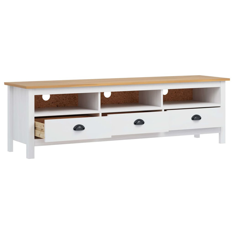 Mickens Unfinished TV Stand for TVs up to 60", Brown/White