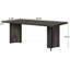 Table de salle à manger de style campagnard 63 po pour 4 à 6 personnes - Table de cuisine rectangulaire rustique en bois avec plateau épais (table unique, sans chaise)-1079252071